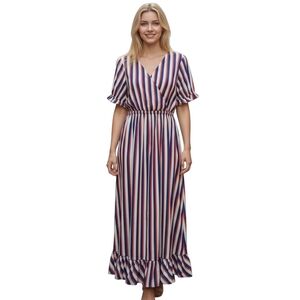 Hayden Navy Multi-Mix Colored Striped Maxi Dress